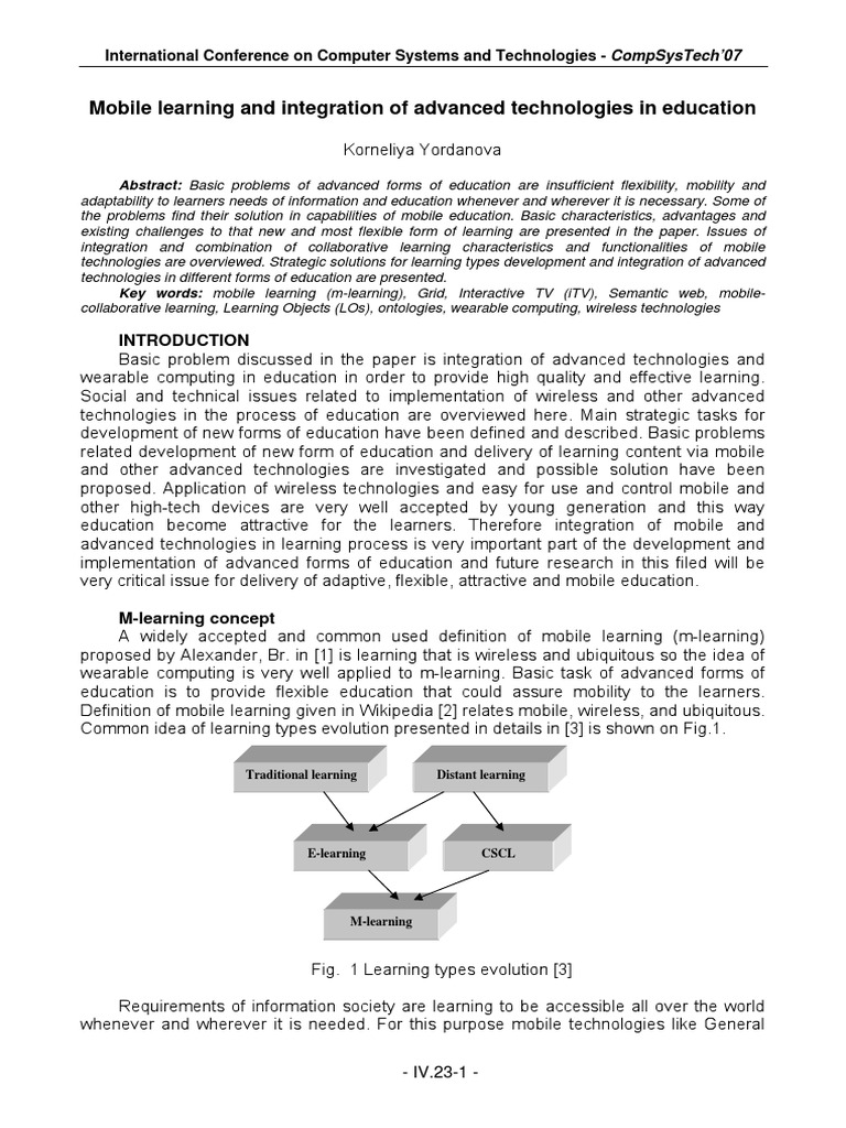 Mobile Learning Integration in Education | PDF | Semantic Web ...