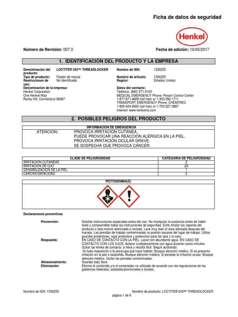 MSDS Sellador PDF | PDF | Mercurio (Elemento) | Agua