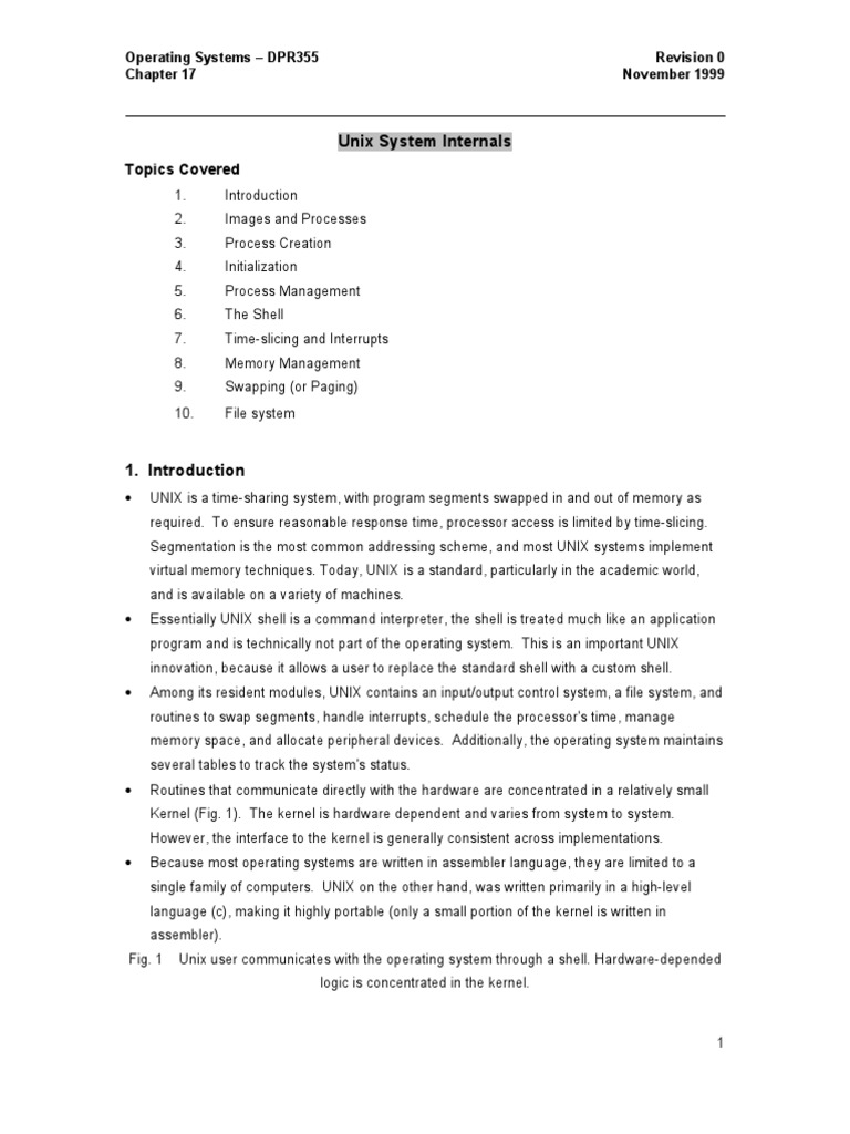 Unix System Internals Overview | PDF | Kernel (Operating System ...