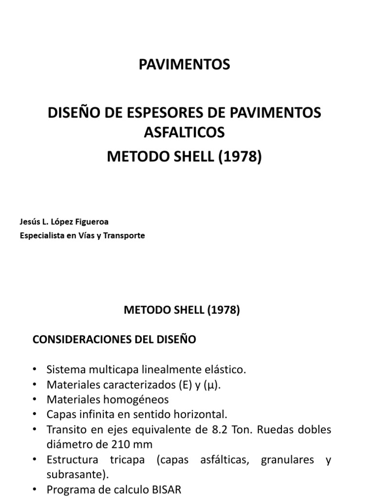Diseño de Pavimentos: Método Shell | PDF | Ciencia de los materiales ...