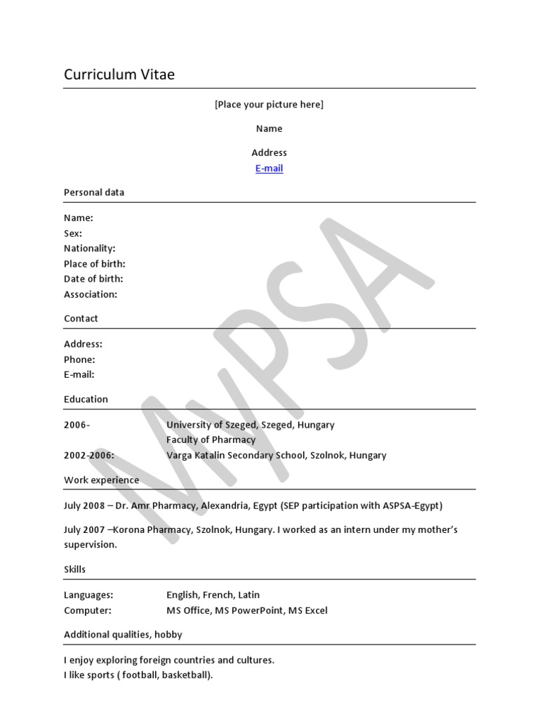 Example of CV | PDF