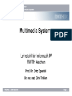 Multimedia Systems: Lehrstuhl Für Informatik IV RWTH Aachen