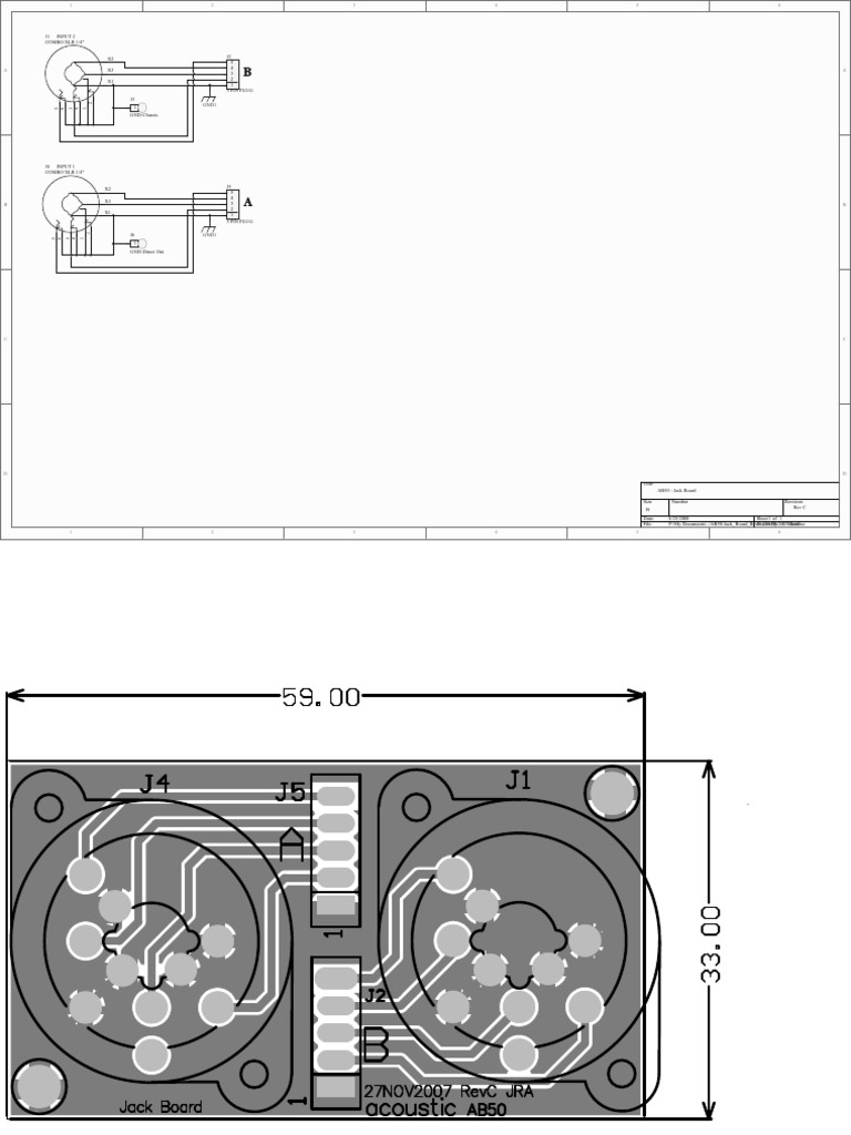 Acoustic AB50 Jack Board Schematic PDF Electronics Electrical