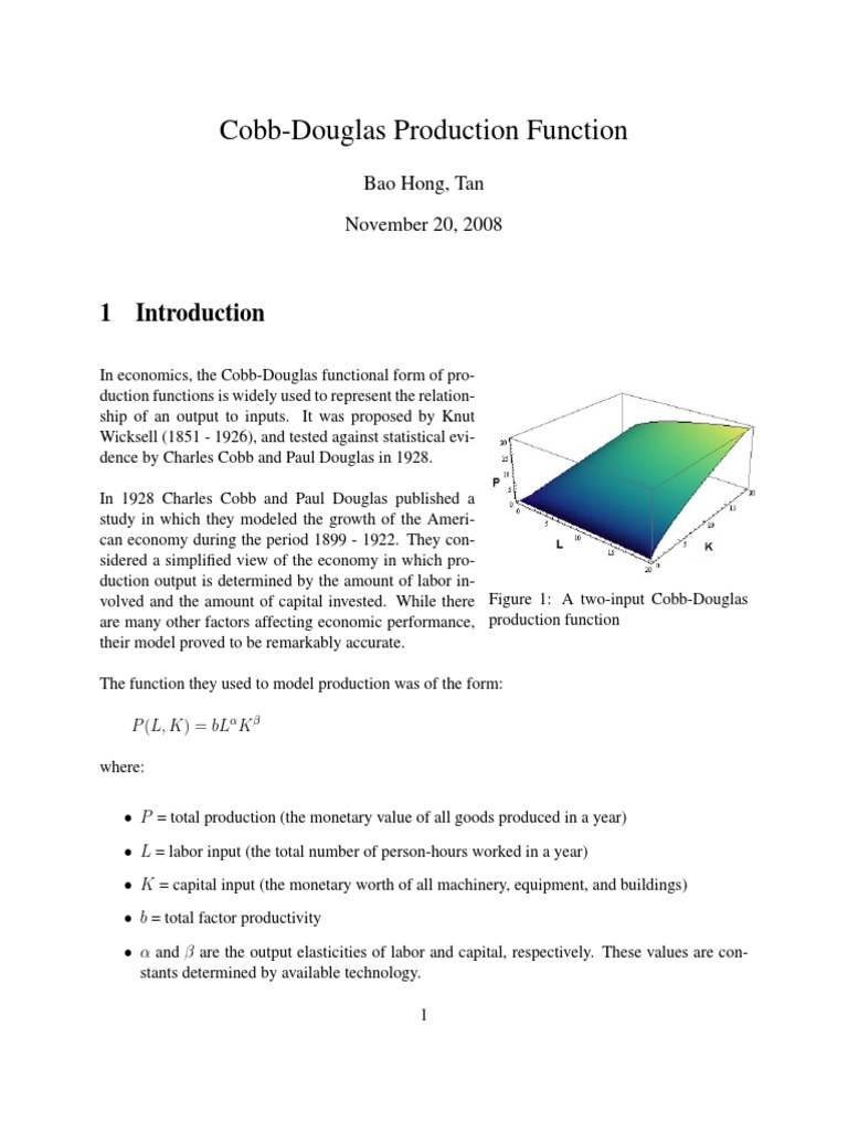 Cobb DouglasP PDF | PDF | Production Function | Production And ...
