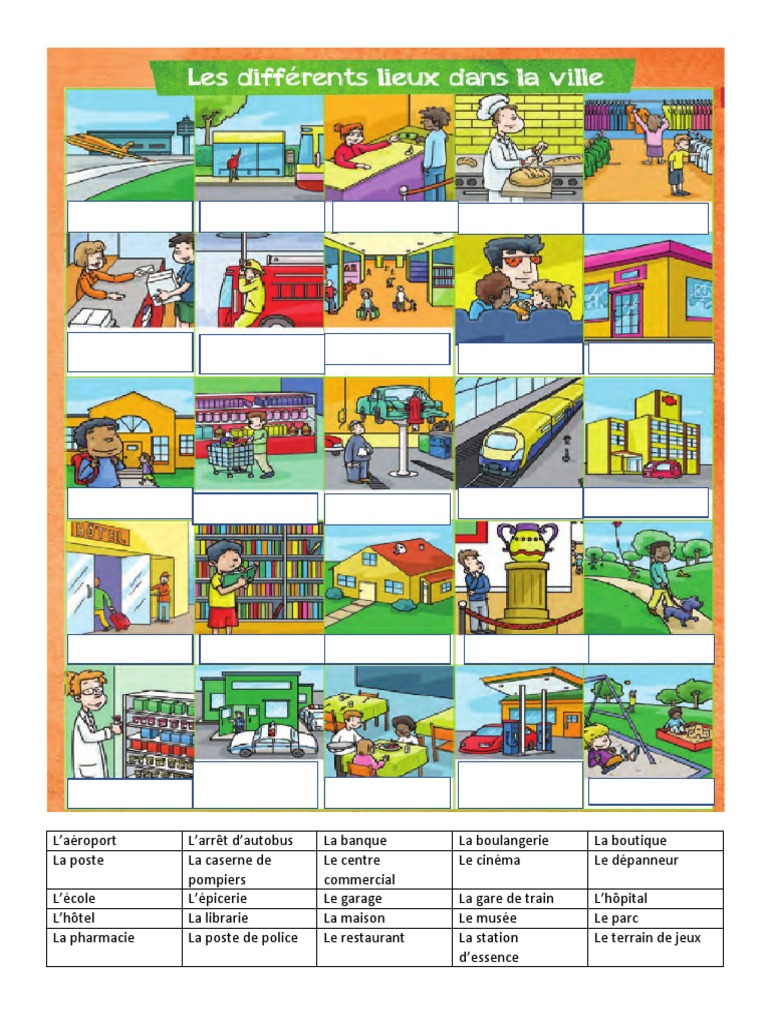 Vocabulaire des lieux de la ville | PDF