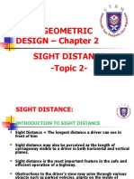 Road Geometric DESIGN - Chapter 2 Sight Distance - Topic 2
