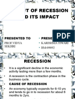 Us Out of Recession and Its Impact: Presented To Prof - Vidya Sekhri Presented By-Karishma Tiwari BM-09092