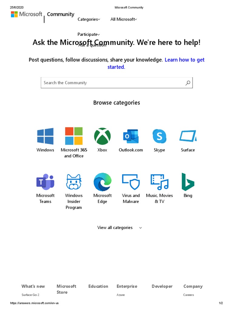 Ask The Microsoft Community. We're Here To Help! | PDF | Microsoft ...
