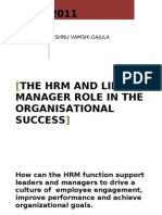 The Role of HRM and Line Manager in The Organisational Sucess.