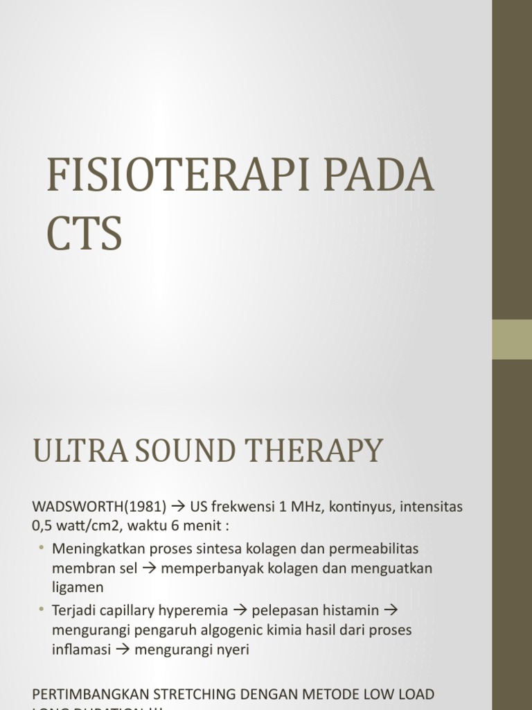 Fisioterapi untuk CTS dan Teknik Terapi | PDF | Pengembangan Diri