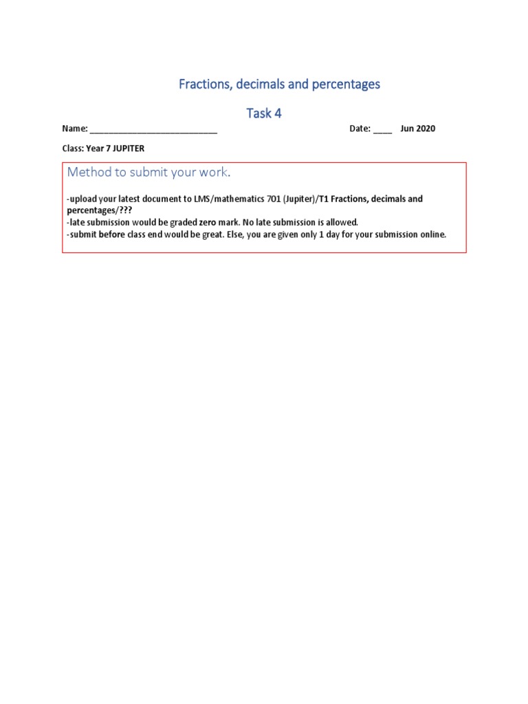 Fractions Task 4 | PDF