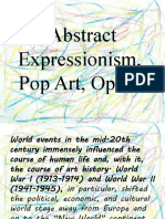 Arts Abstract Expressionism, Pop Art, Op Art
