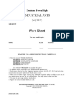 Work Sheet: Industrial Arts