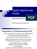 God's Word in The Home: Deuteronomy 6:4-9