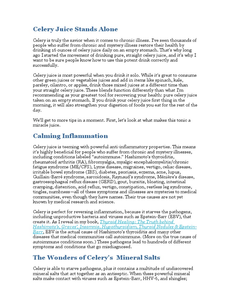 Celery Juice PDF Bloating Autoimmunity