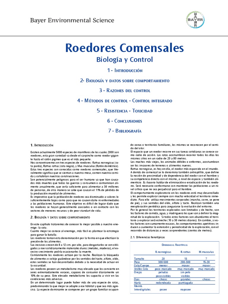 Control y Biología de Roedores Comensales | PDF | Peste (enfermedad ...