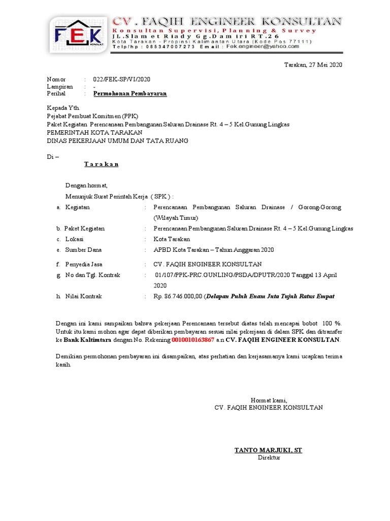 Contoh Surat Permohonan Pelarasan Harga Pgm 2018