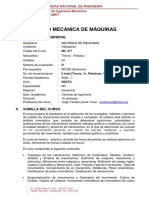 Silabo Del Curso Mecánica de Máquinas