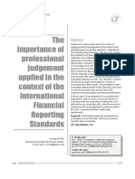 The Importance of Professional Judgement Applied in The Context of The International Financial Reporting Standards