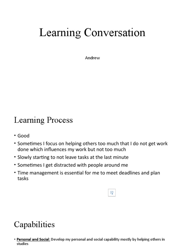 Learning Conversation | PDF | Wellness