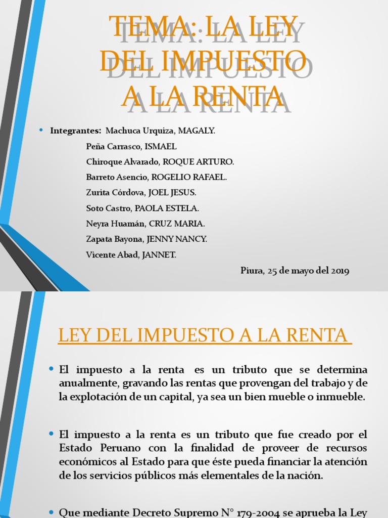 Ley del Impuesto a la Renta Perú | PDF | Impuesto sobre la renta ...