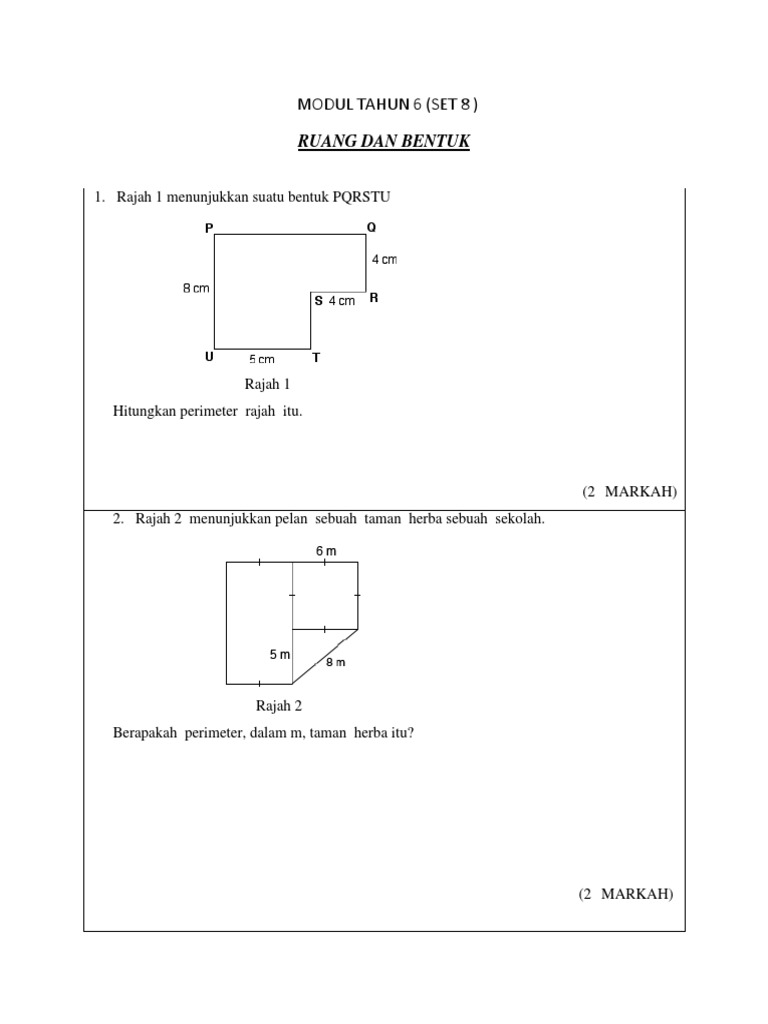 Latihan MT Tahun 6  PDF