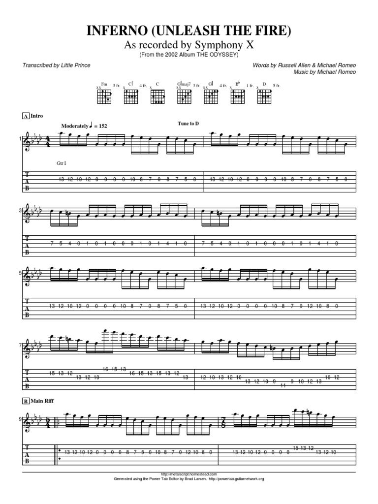 シンフォニーX　スコア シンフォニーX スコア Symphony X - A Fool's Paradise #1【BPM