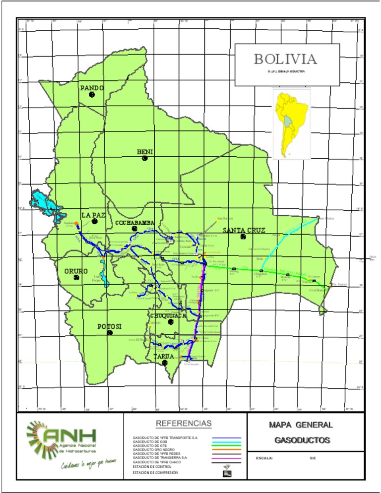 Mapa de Gasoductos en Bolivia | PDF