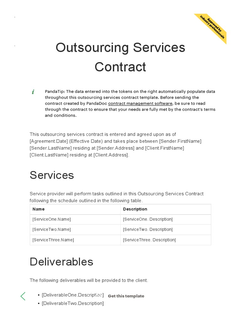 Outsourcing Services Contract - Pandadoc | PDF | Non Disclosure 