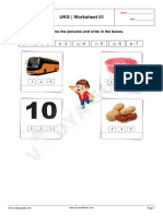 UKG - Worksheet 01: Use The Code Given To Name The Pictures and Write in The Boxes