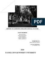 2010 Fatima Jinnah Women University: Report On Assessing Organizational Culture