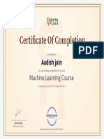 Aadish Jain: Machine Learning Course