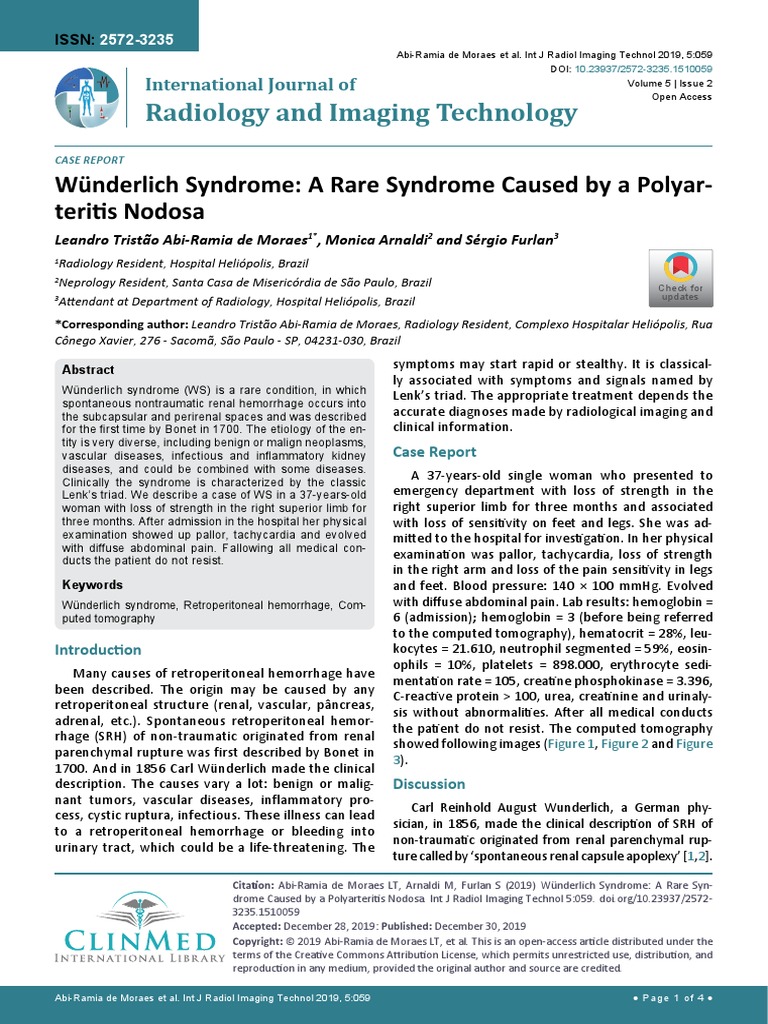 International Journal of Radiology and Imaging Technology Ijrit 5 059 PDF Ct Scan Kidney