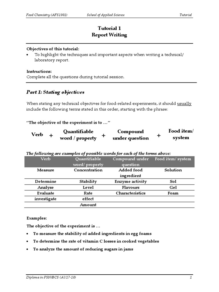 Food Chemistry Report Writing Guide | PDF | Fat | Foods