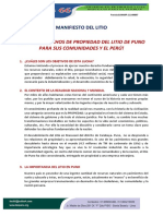 Manifiesto Sobre El Litio Por El CDPLCN