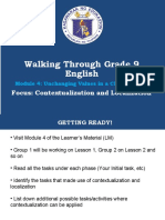 Walking Through Grade 9 English: Focus: Contextualization and Localization