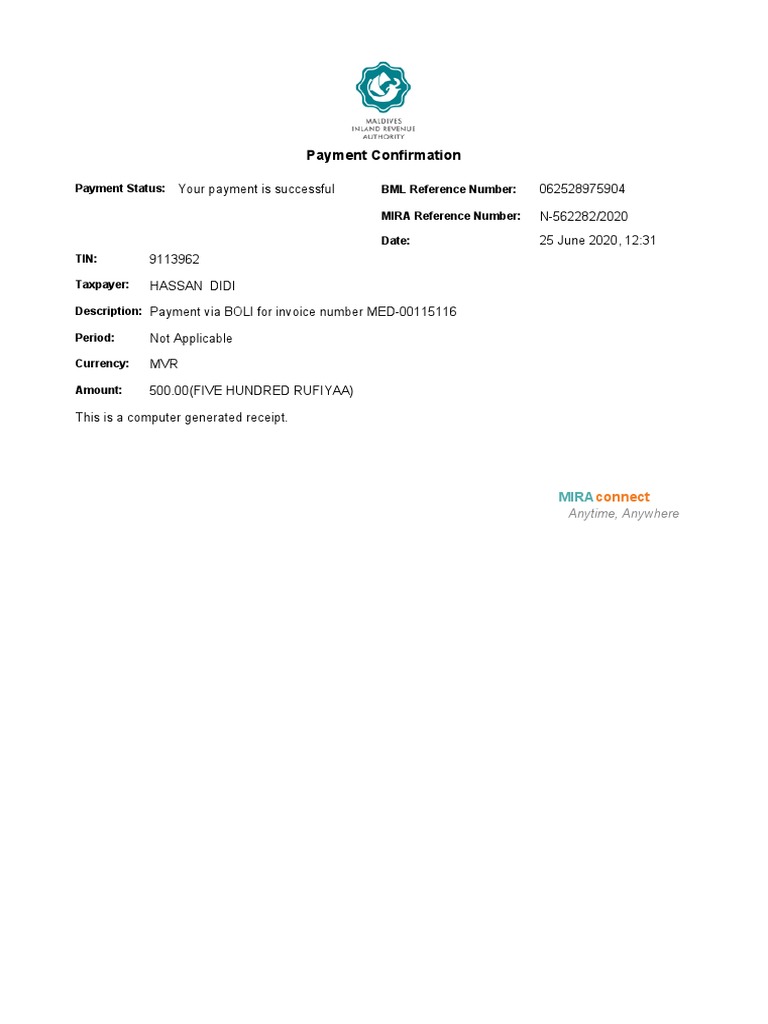 Payment Confirmation Receipt - Didi | PDF