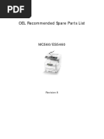 OEL Recommended Spare Parts List: MC560/ES5460