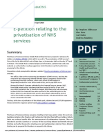 E-Petition Relating To The Privatisation of NHS Services: Debate Pack