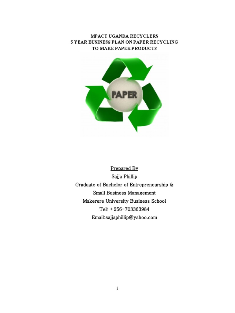 paper recycling business plan pdf