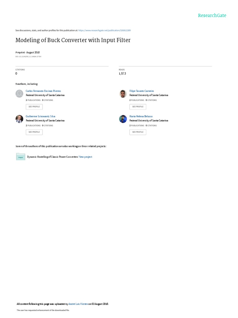 Modeling Buck Converter Input Filter PDF Electrical Network