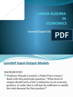 Linear Algebra IN Economics: Leontief Input-Output Models