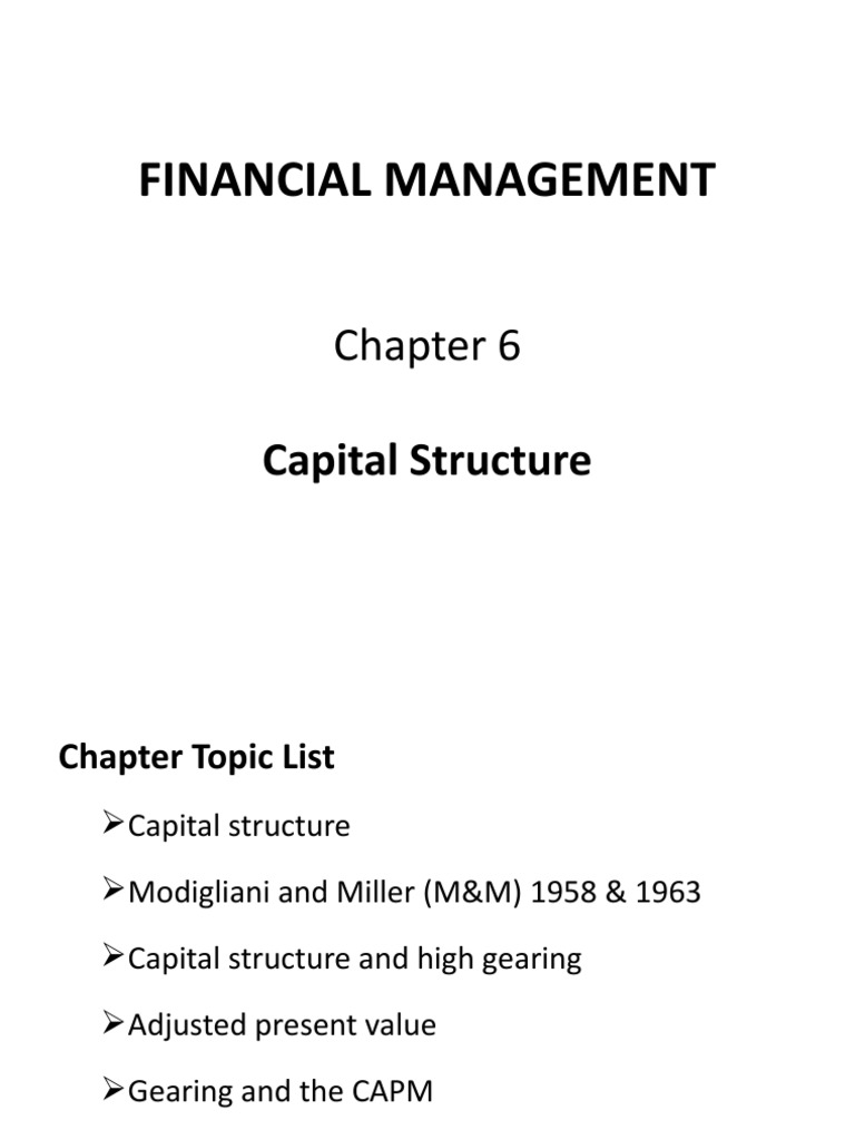 Financial Management Capital Structure | PDF | Capital Structure | Cost ...
