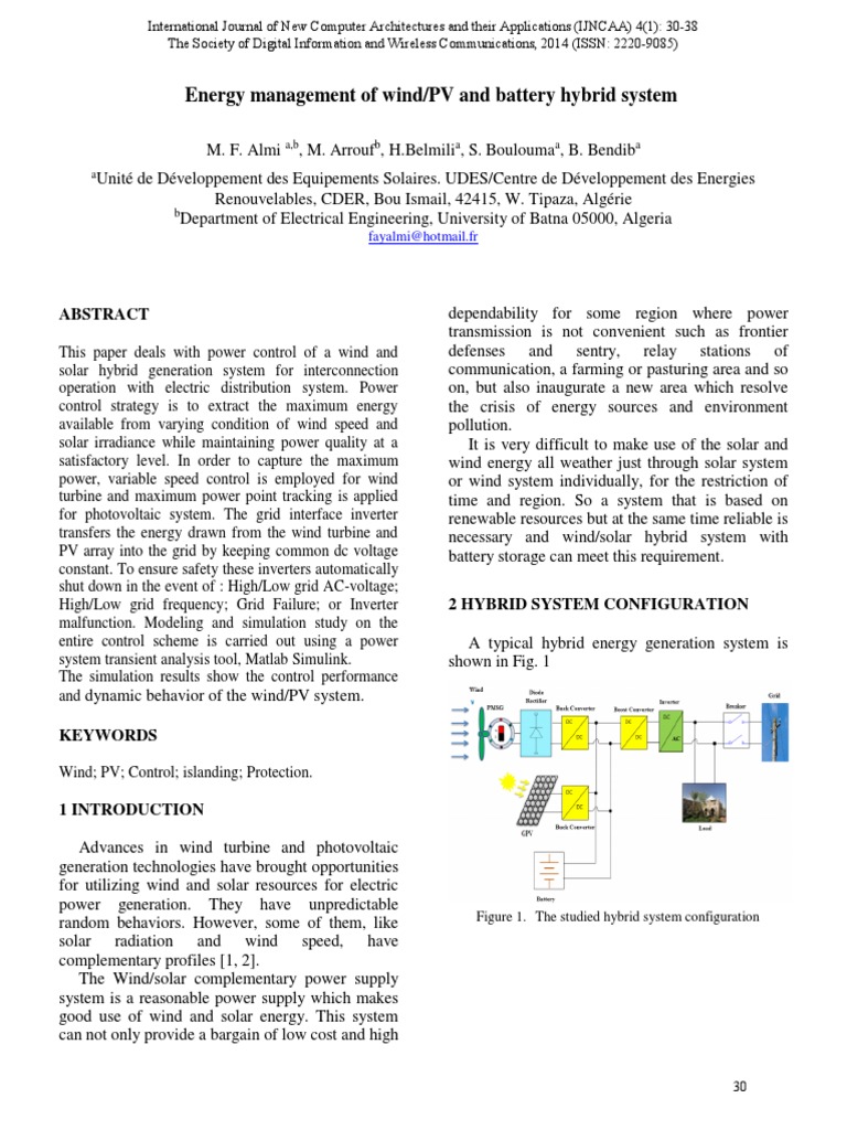 Energy Management of windPV and Battery PDF | PDF | Solar Power ...