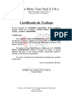 Certificado de Trabajo de Motos