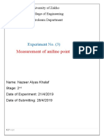 Measurement of Aniline Point: Experiment No.