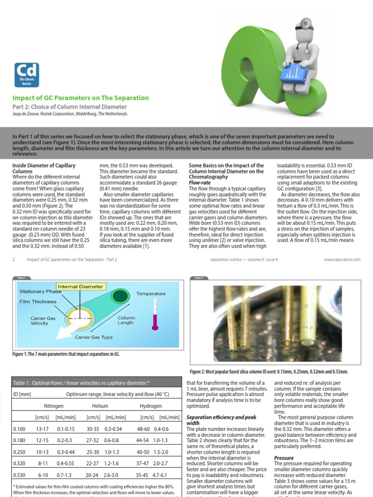 Impact of GC Parameters On The Separation 2 Column Internal Diameter