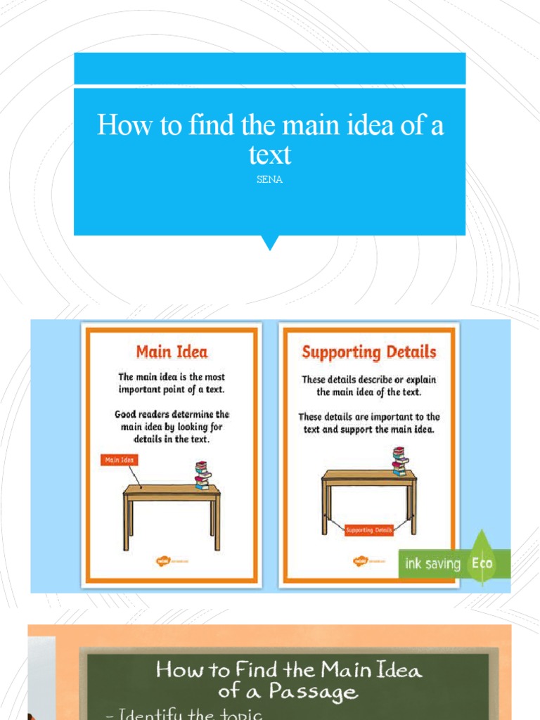 How To Find The Main Idea of A Text | PDF
