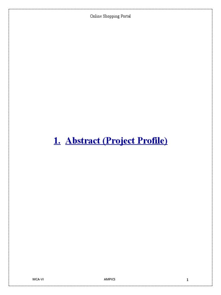Abstract (Project Profile) : Online Shopping Portal | PDF | Software ...