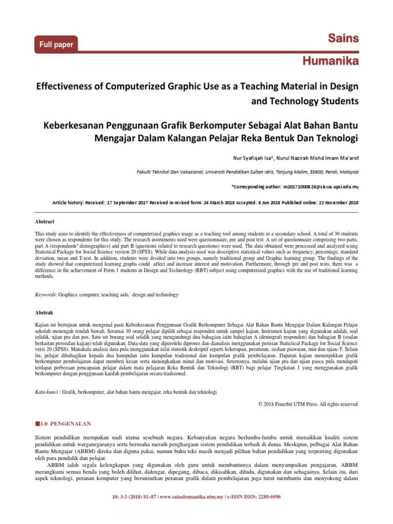 Sains Humanika: Full Paper | PDF | Research Methods | Computing